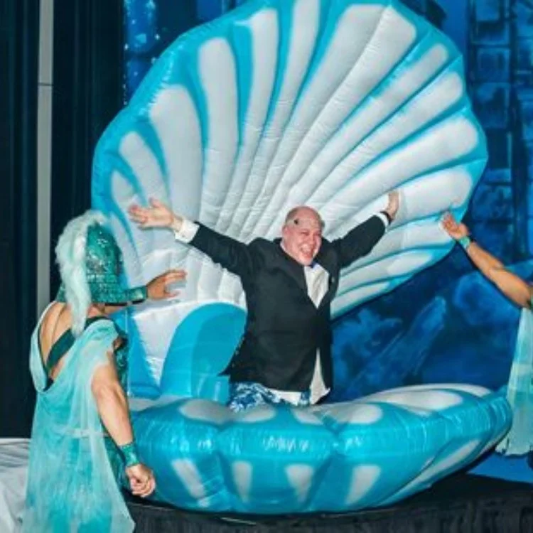 Custom giant led inflatable seashell decoration/ inflatable stage shell with led light for party&wedding