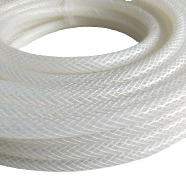 Eco-friendly And Transparent Flexible Food Grade Fiber Braid Silicone Rubber Air Hose Reinforced Silicone Tube