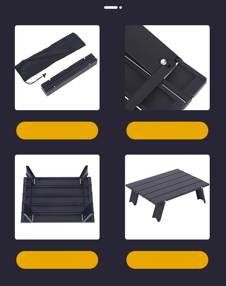 Outdoor Camping Picnic Beach Solid Foldable Kitchen Living Room Exterior Gym Use Portable Lightweight Aluminum Folding Table