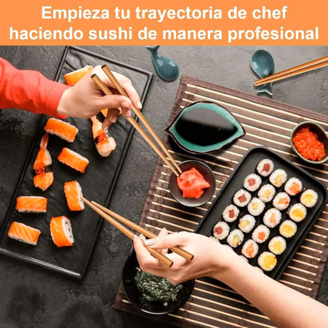 Sushi Kit Deluxe Vajillas  Arrocera Japonesa Alga Nori Sushi Vinagre de Vajilla Japonesa Utensilios