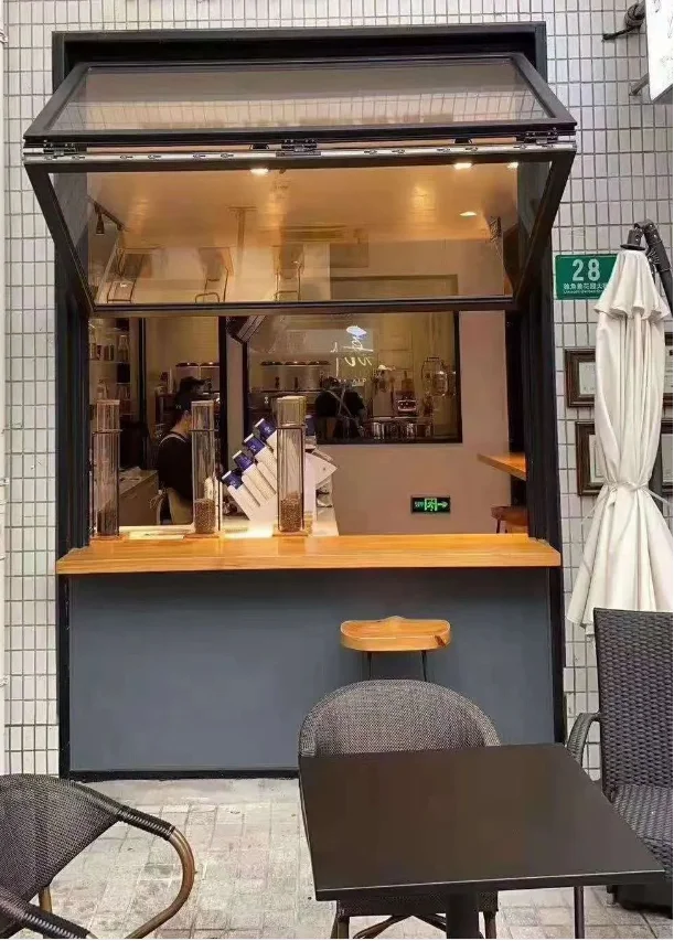 upward bi-fold aluminum glass windows