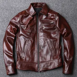PDEP plus size 4XL Lapel collar mens clothing zip up mens genuine leather coats and jackets wind breaker jacket for men