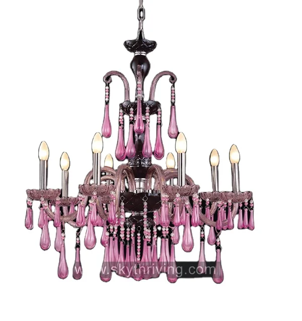 purple glass room decorative murano glass hanging chandeliers