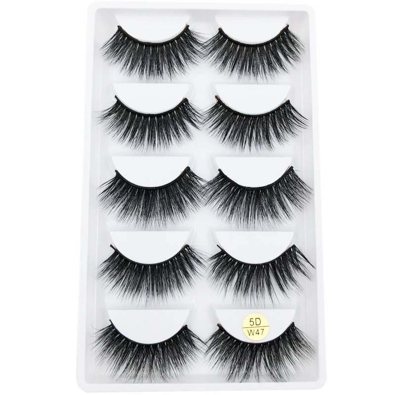 5 Pairs/Tray Handmade Cotton & Silk Protein Reusable Magnetic Eyelashes  Easy to Use with Factory Outlet