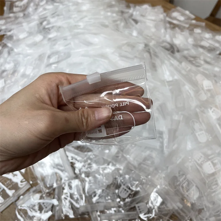 Durable multifunction storage pvc eva zip printed plastic zipper bag custom small transparent pouch packaging for pill
