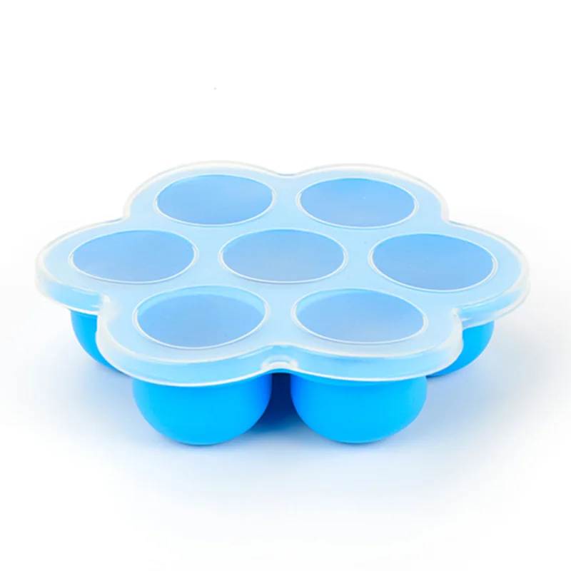 LD WG00016 7 полости многоразовые Экологически чистые детские силиконовые пищевые контейнеры и пару яйцо пресс формы с крышкой (1600288470485)