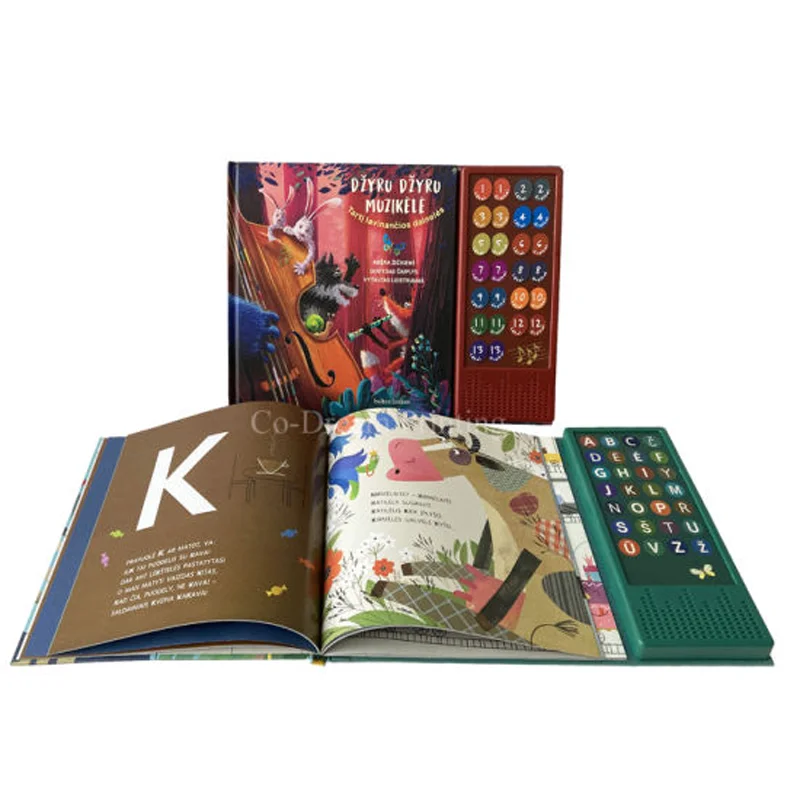 English Music Sound Wholesale Laminated Children Baby Touch Binding Card Board Books Printing