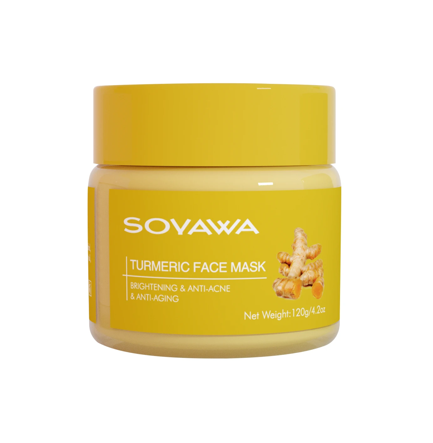 Custom Turmeric Brightening Face Mask Bottle Crystal Female Natural Organic MUD Daily Skin Care Jumbo/family Pack Anti Ance