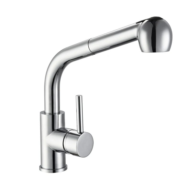 Chinese Manufacturer Supply Single Lever SS Spring Pull Out Pull Down Sink Kitchen Faucet Mixer