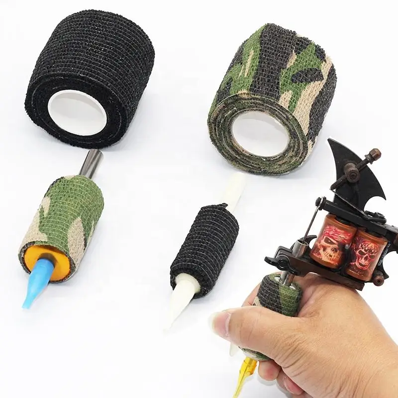 Custom Self-adhesive Elastic Aftercare Tattoo Machine Wrap Tattoo Bandage Wrap Cover Grip Tattoo Tape