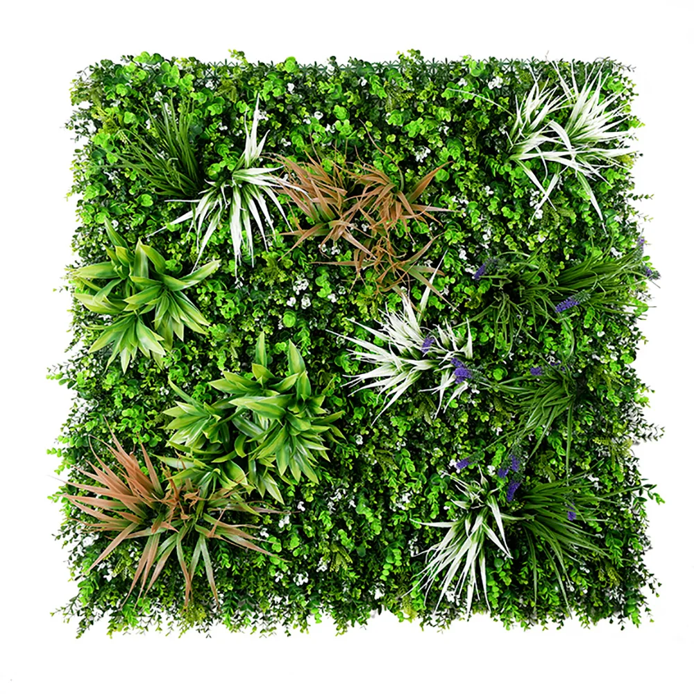 Garden decoration hanging faux artificial hedge panel foliage green grass leaves plant wall