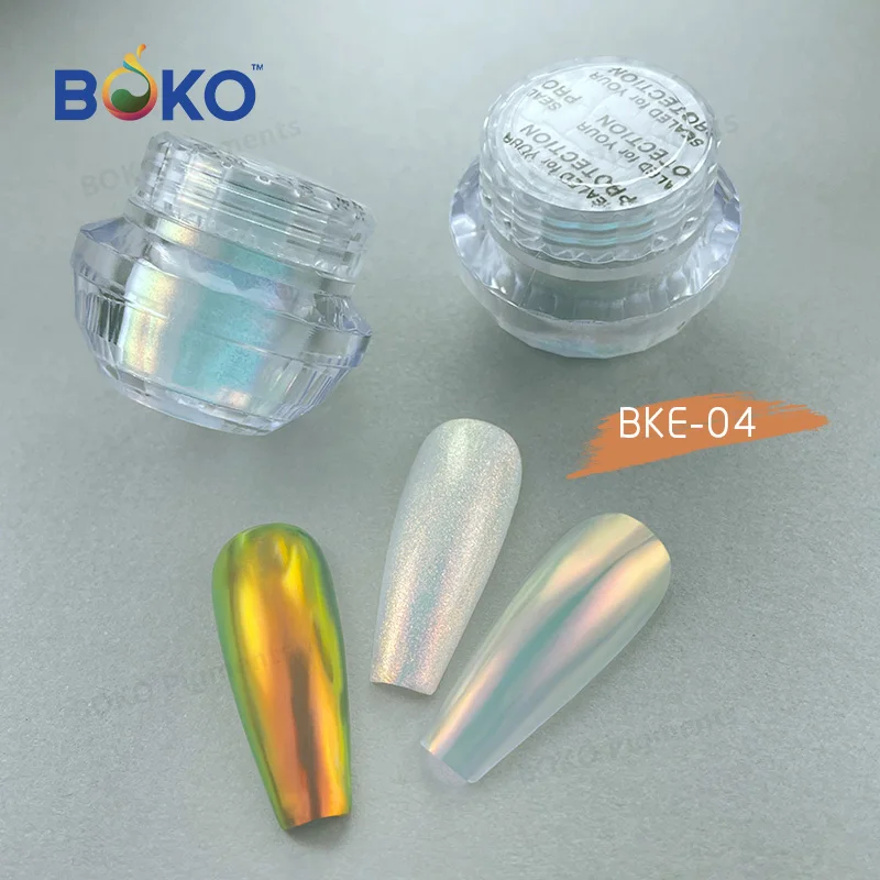 BOKO Super Magic Mirror Effect Aurora Nail Glitter Powder Chameleon Chrome Holographic Powder for Nail Art