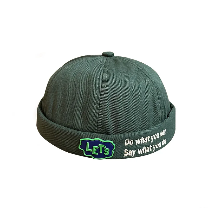 2022 new coming 5 colors available wholesale skullcap extract brimless hat skullcap with leather patch