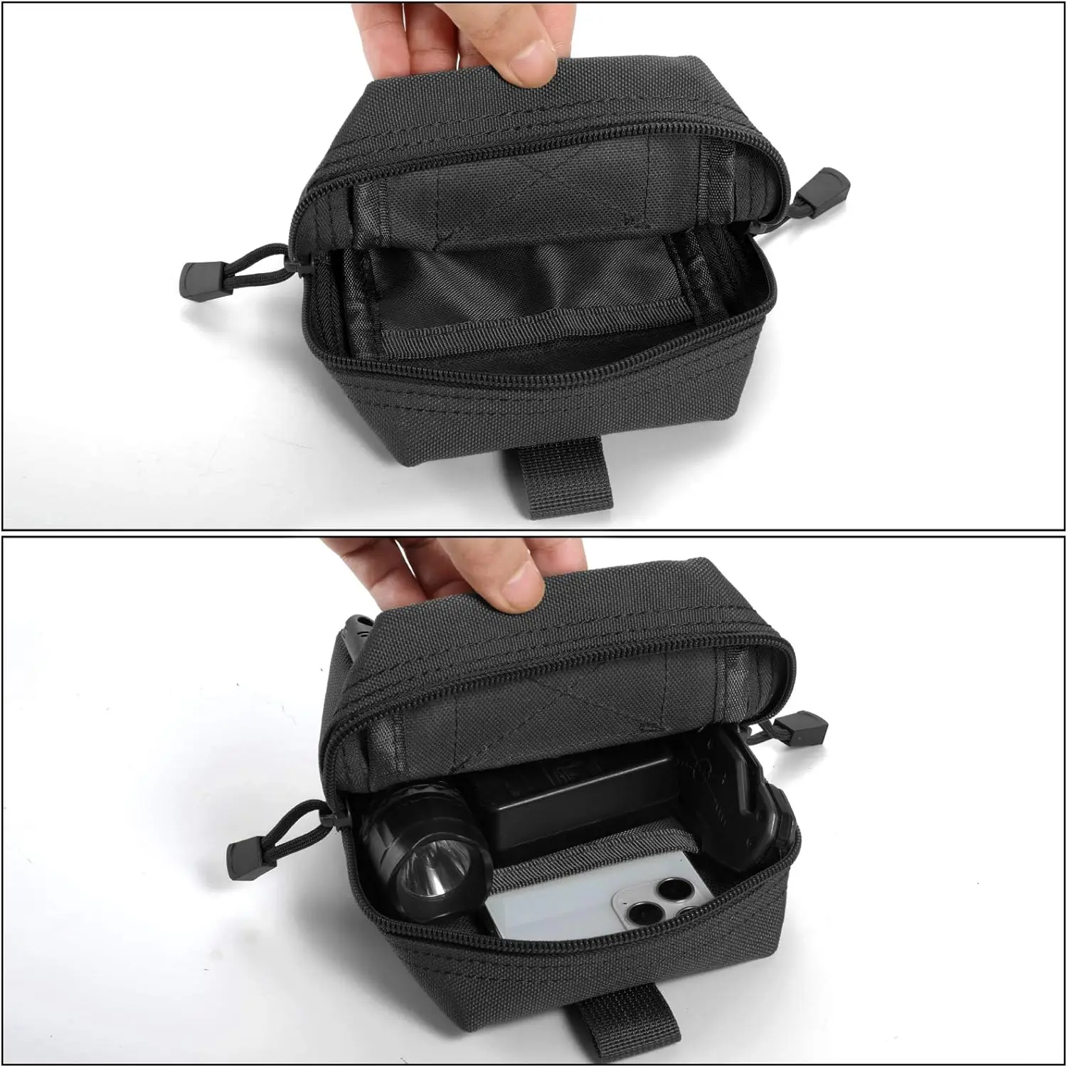 Tactical Compact EDC Bag Outdoor Tool Zipper Waist Pack Durable Molle Belt Pouch