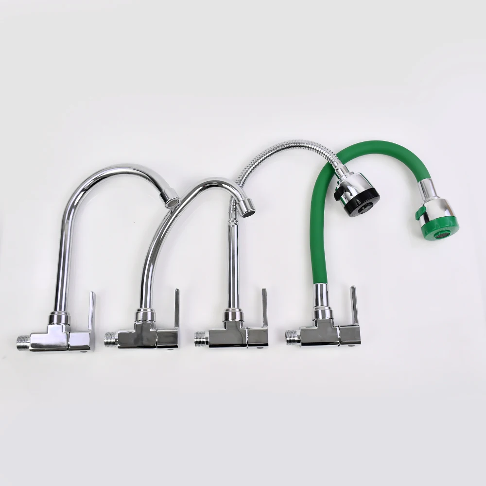 2023 Zinc  Wall Flex Kitchen Faucet Hose Single Handle Sink Water Tap Wholesale
