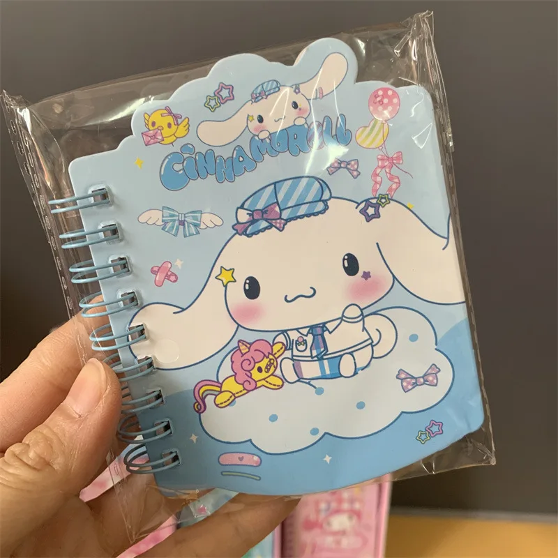 DHF599  Wholesale kawaii spiral high appearance portable special shape small cartoon notebook Kuromi Melody notebook stationery