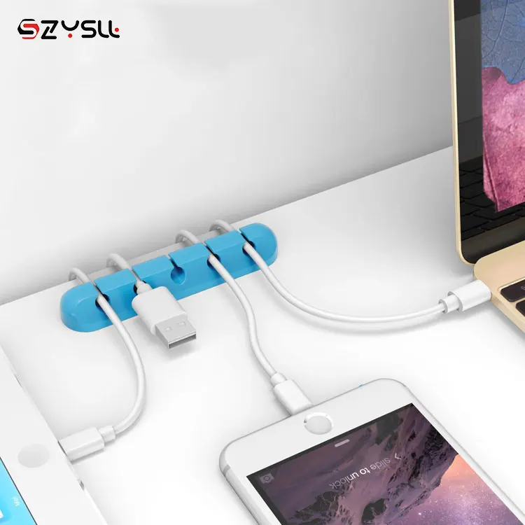 Auto Flexible Silicone Cable Holder Usb Cable Organizer Manager