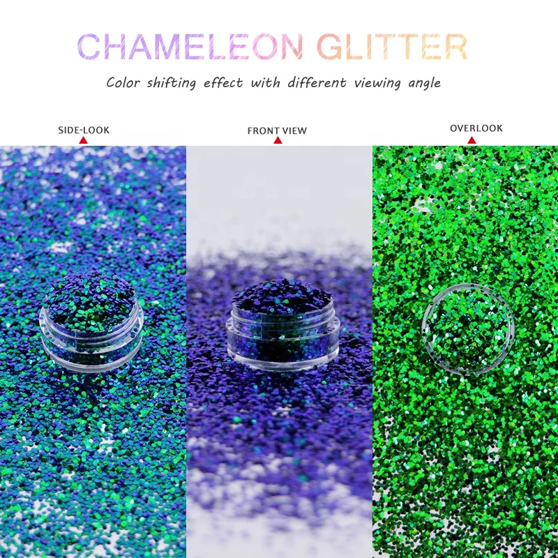 
Bulk New Color Cosmetic Grade Color Changing Eye Face Crafts Nail Art Chameleon Color Shift Glitter 