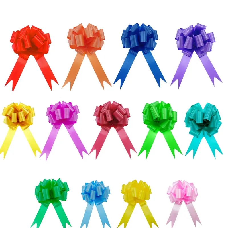 Multi Colors 6 Inch Large Pull Bows Christmas Gift Wrap Pull Bows with Ribbon for Present Wedding Party Florist Bouquet Decor