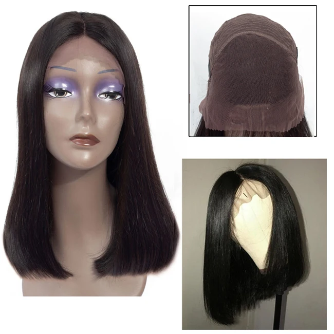 
13x4 Lace Front Bob Wig Straight 100% Brazilian Virgin Cuticle Aligned Human Hair Cheap Vendor Short Bob Wig for Black Women 