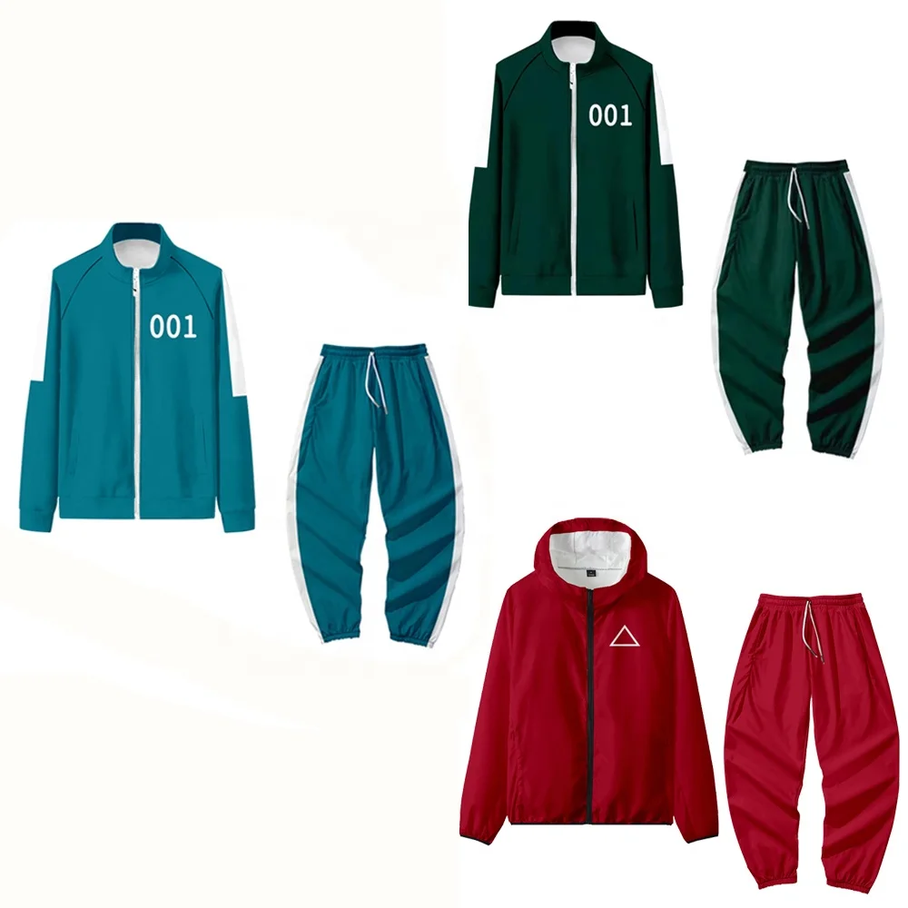 Korean TV Squid Game Cosplay suit Jacket Sweater plus size squid game costume red tracksuit hoodie set