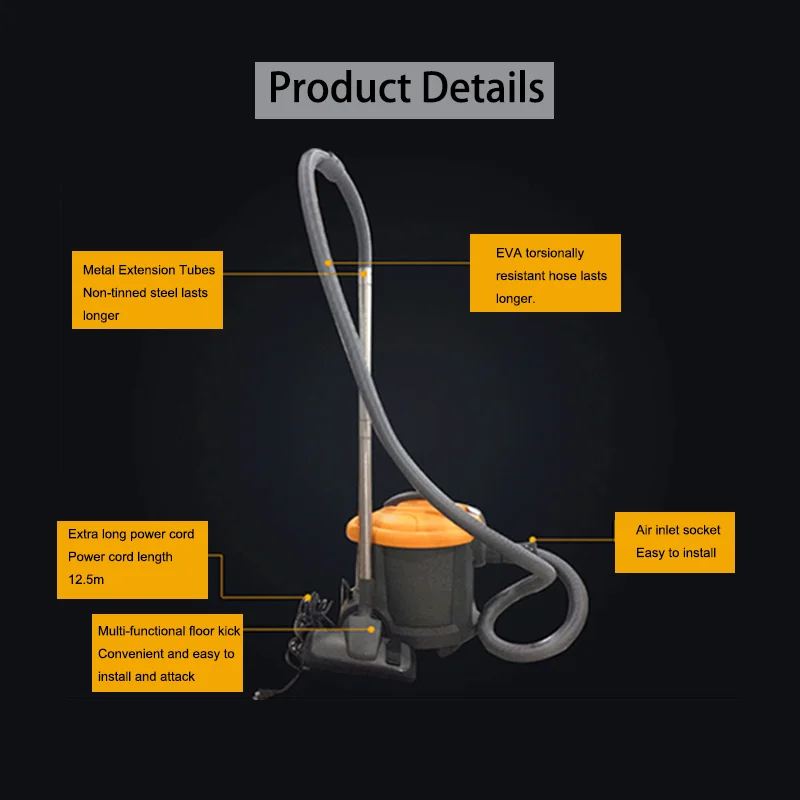 1200W Cyclonic Vacuum Cleaner Carpet Washer Extractor High Quality Silent Commercial Electrical Appliances Hotels Big Power