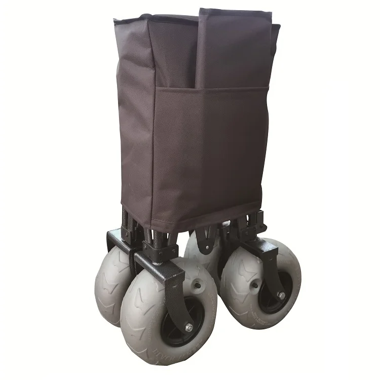 Camping Beach Folding Beach Cart With Balloon Wheels for Sand Picnic Garden Wagon