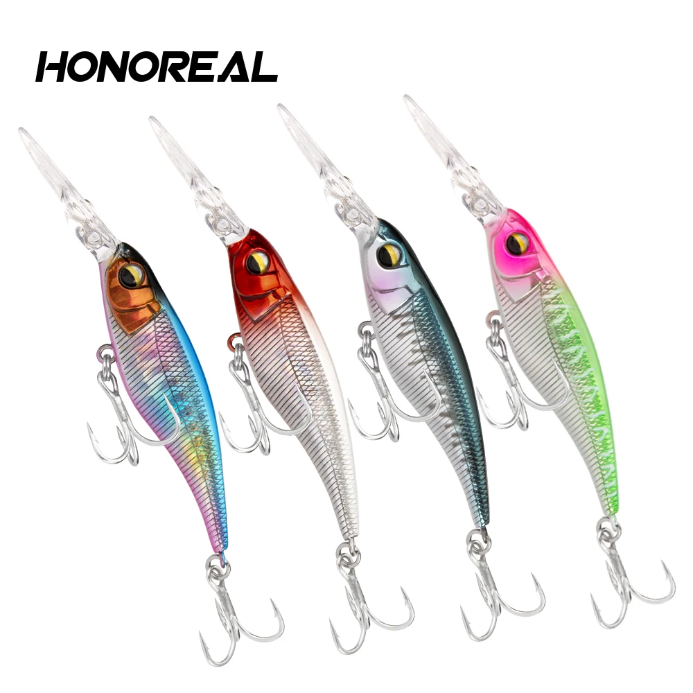 HONOREAL 2023 New Style Wholesale 60mm 5g 0-0.6m  Floating Hard Plastic Trout Fishing UV Laser Coating Wobbler Minnow Lure