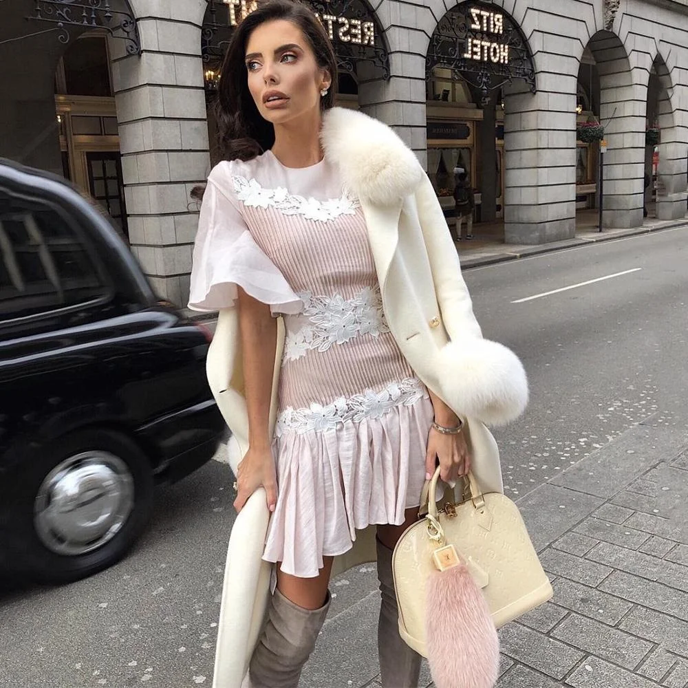 
New Style Women FoxFur Collar For Cashmere Coat With Winter 