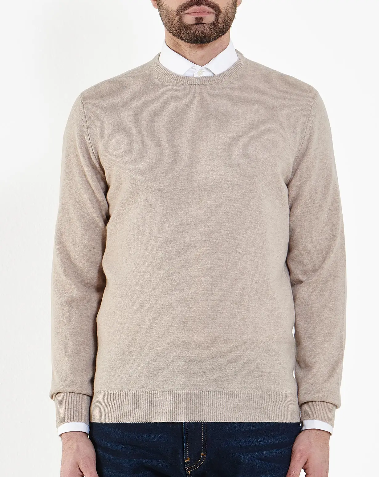 Мужской кашемировый шерстяной свитер с круглым вырезом