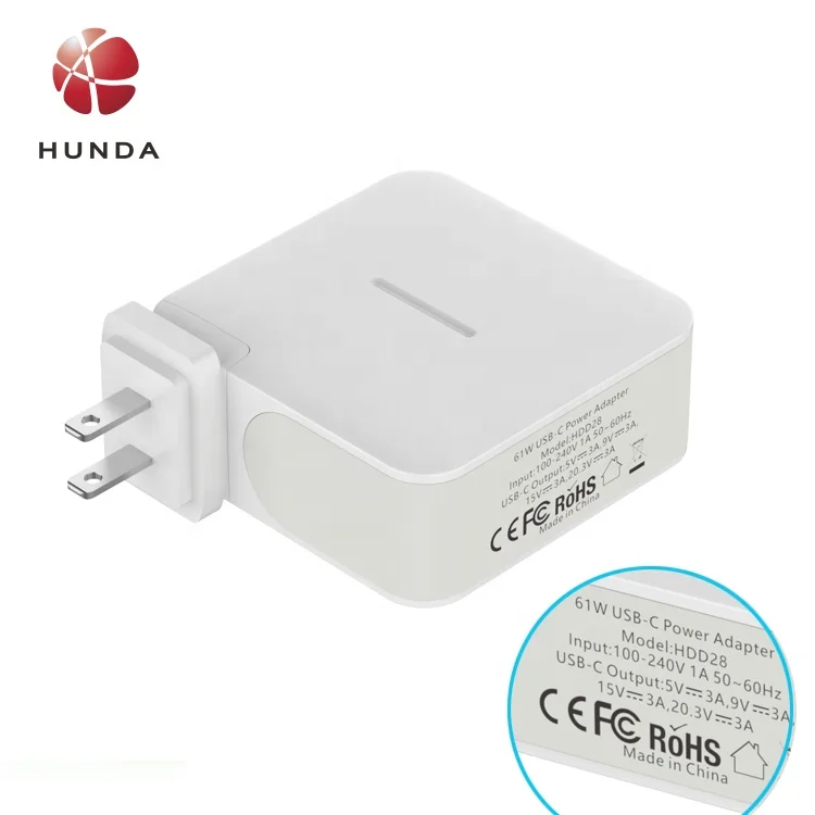  HUNDA OEM оптовая 65 Вт USB C портативный PD3.0 Быстрая зарядка Универсальный Тип компьютерное настенное зарядное устройство адаптер для ноутбука
