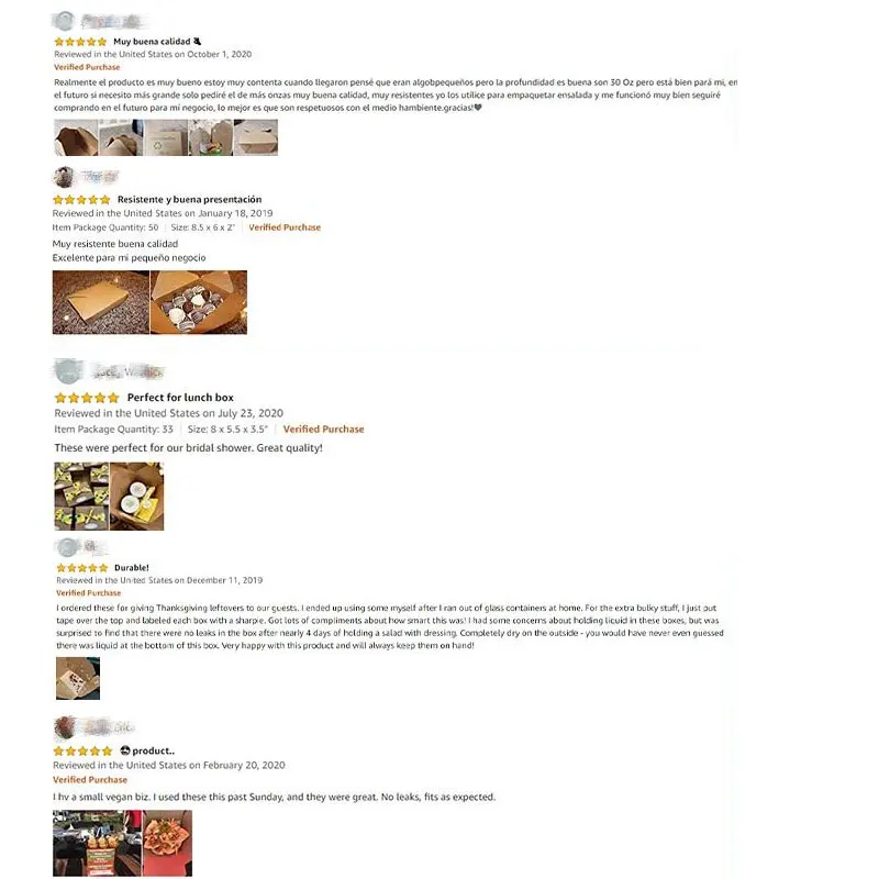 Factory Wholesale Greaseproof Custom Services Portable Fast Food Packaging Box Take Out Boxes Microwaveable Kraft Brown Paper