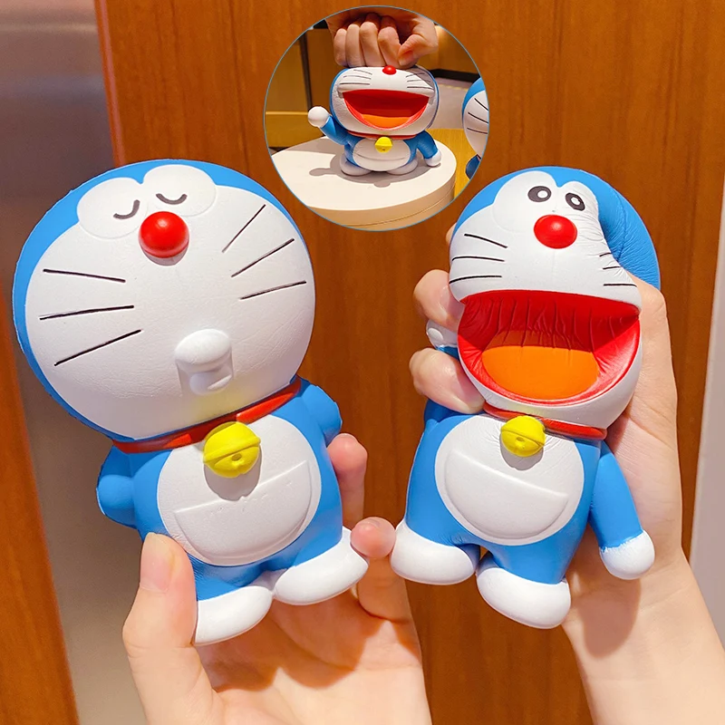 BaiMao wholesale squishy soft decompression Unzip doll action figure Doraemon Cartoon squeeze toys for kids