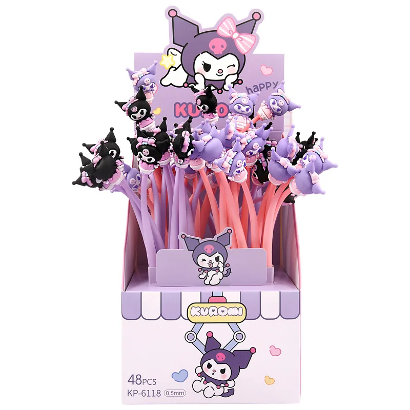 48 шт. силиконовая гелевая ручка Kuromi Melody Cinnamoroll 0 5 мм
