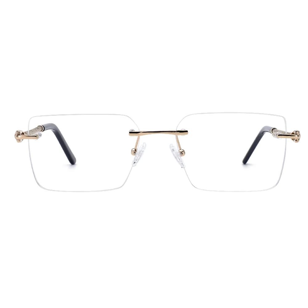 High Quality Business Style Simple Women Rimless Metal Eye Glasses Frames Eyewear