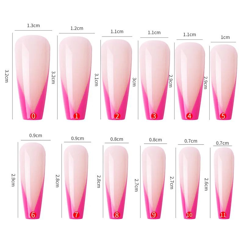 Professional French Acrylic Fakes Nail Tips Artificial Full Cover Acrylic Transparent Nail Capsules nail decorations a