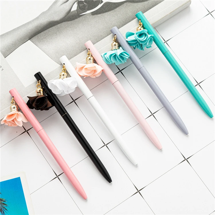 Copllent brand DIY flower promotion custom logo beauty metal roller pen
