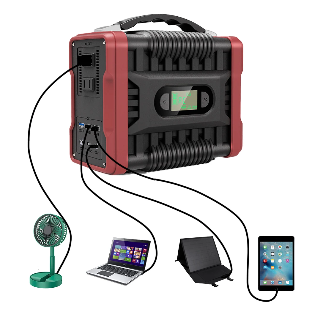 200W Solar Generator Small Portable Charging Emergency Power Supply 222Wh 6000MA Multifunctional Energy Storage with Lamp