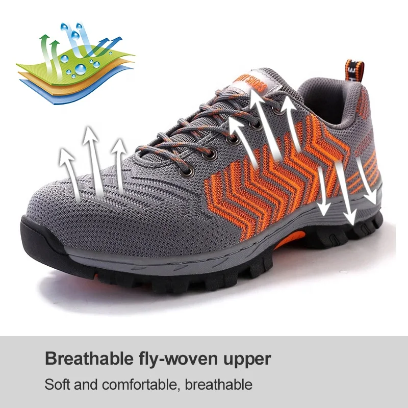 Super Light Weight Steel Toe Anti Smashing Slip Resistant Factory Kitchen Construction Safety Shoes Breathable Net Boots