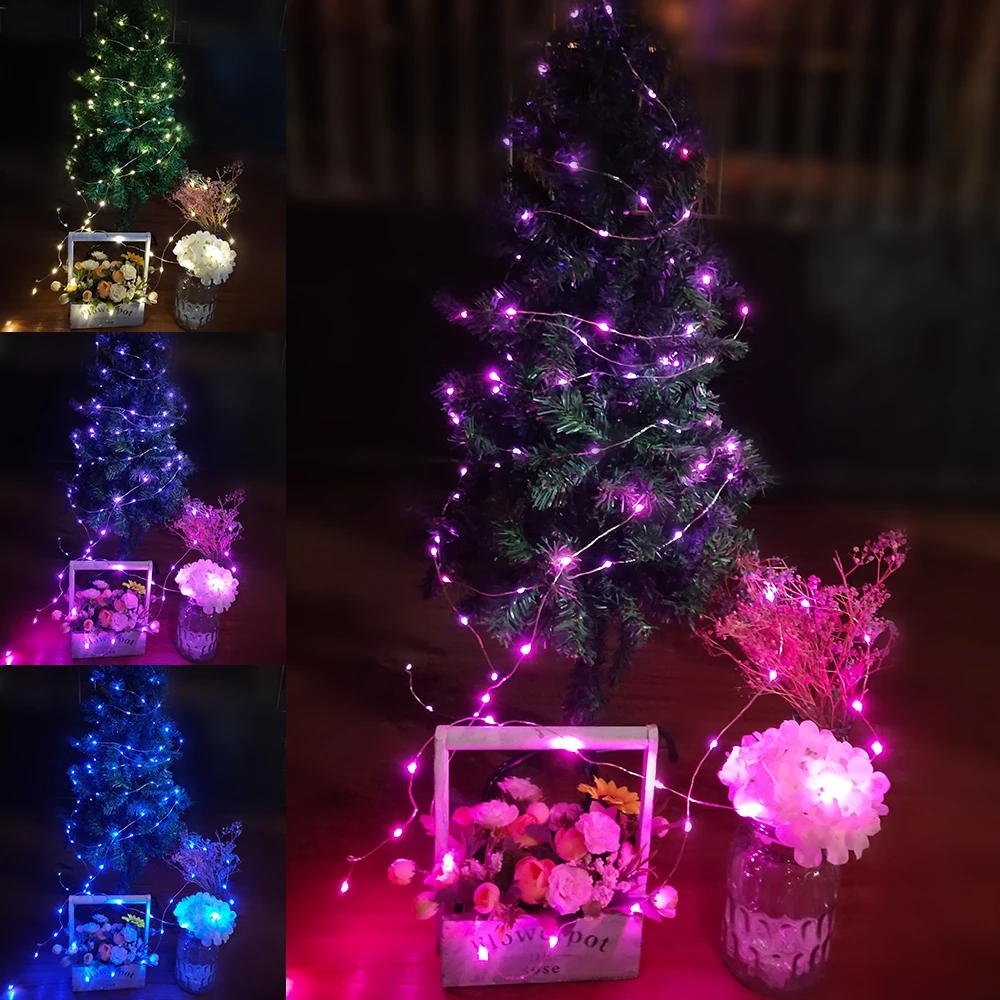Рождественское Освещение для дома, украшение для событий, светодиодная уличная гирлянда, резиновый кабель для управления мобильным телефоном