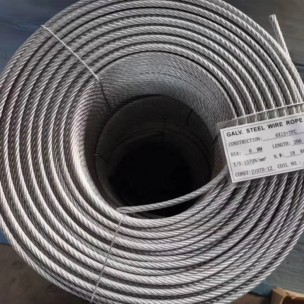 Customized Package Galvanized steel wire rope 5mm 8mm 12mm