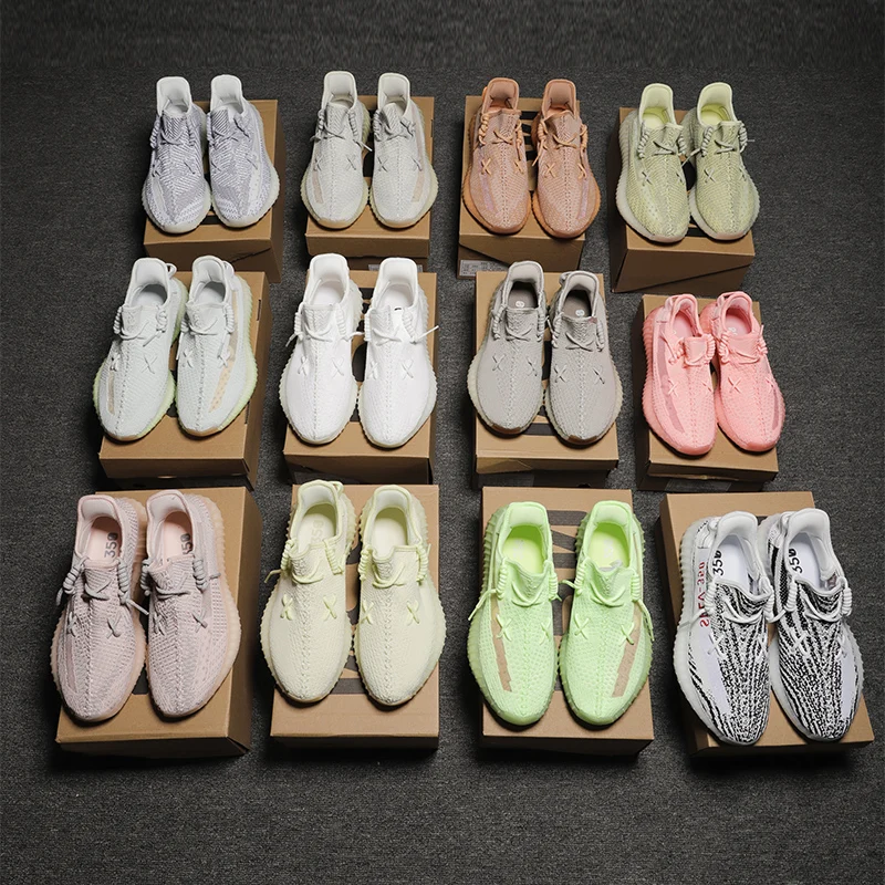  Дышащая вязаная обувь Yeezy оригинального бренда 350 V2 500 1:1 Putian bost 3M повседневная мужская женская детская спортивная для бега