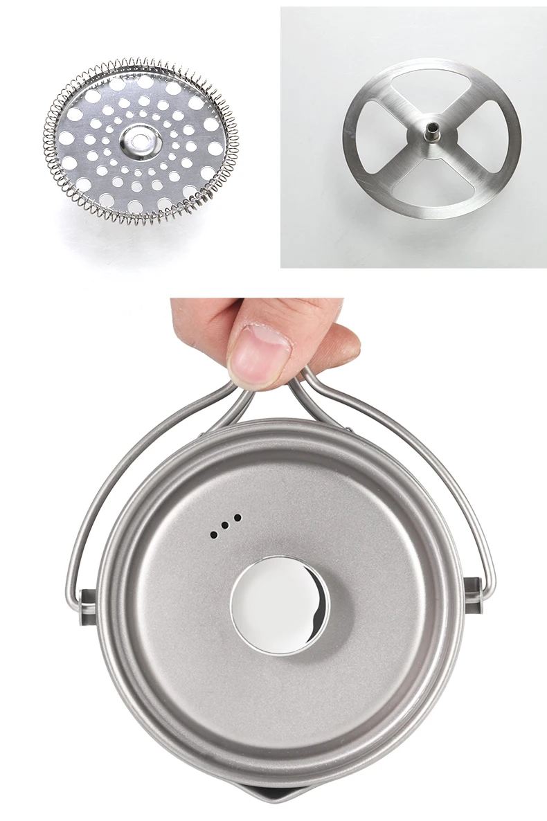 750ml titanium coffee french camping And Lid Fast Heat Outdoor Cup Mug Cookware For Tourism Hike Picnic