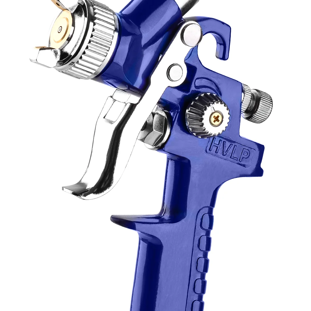 Professional Type HVLP H-827+H-2000 Two Blue Spray Guns With 0.8mm/1.4mm Nozzle Air Paint Spray Gun Car Repainting Paint Tools.