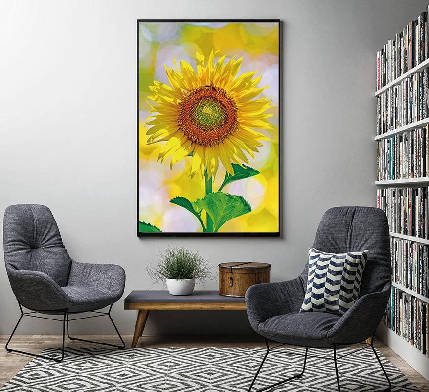 Charming sunflower wall decoration painting oil painting  mural artYellow flowers adorn the living room bedroom painting