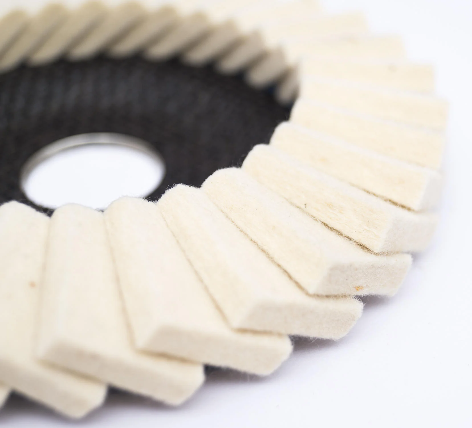 Hot sale abrsive fiberglass/plastic backing felt disc white wool felt flap disc for metal polishing