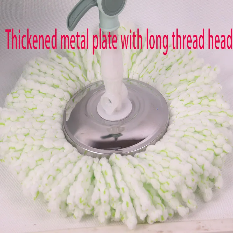 Reinforced family lengthened hand-pressed stainless steel rod stainless steel plate thickened pedal rotary mop four-drive mop
