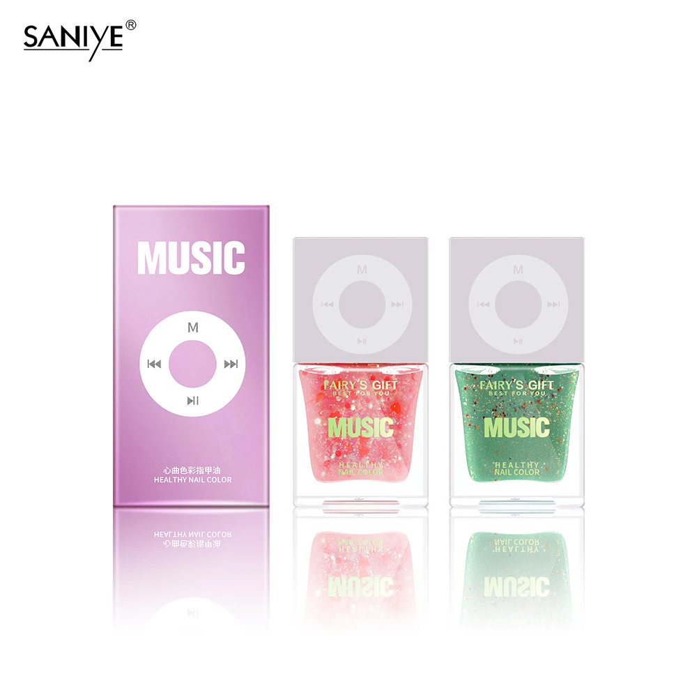 
 Saniye 2021 new design 40 colors fashion korean peel off nail polish private label custom logo oem water based gel nail polish  