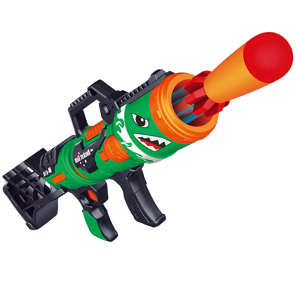 Hot selling products Outdoor Shark Modelling Launcher Fun Rocket Barrel Launcher For Kids Includes 6 Rockets armas de juguete