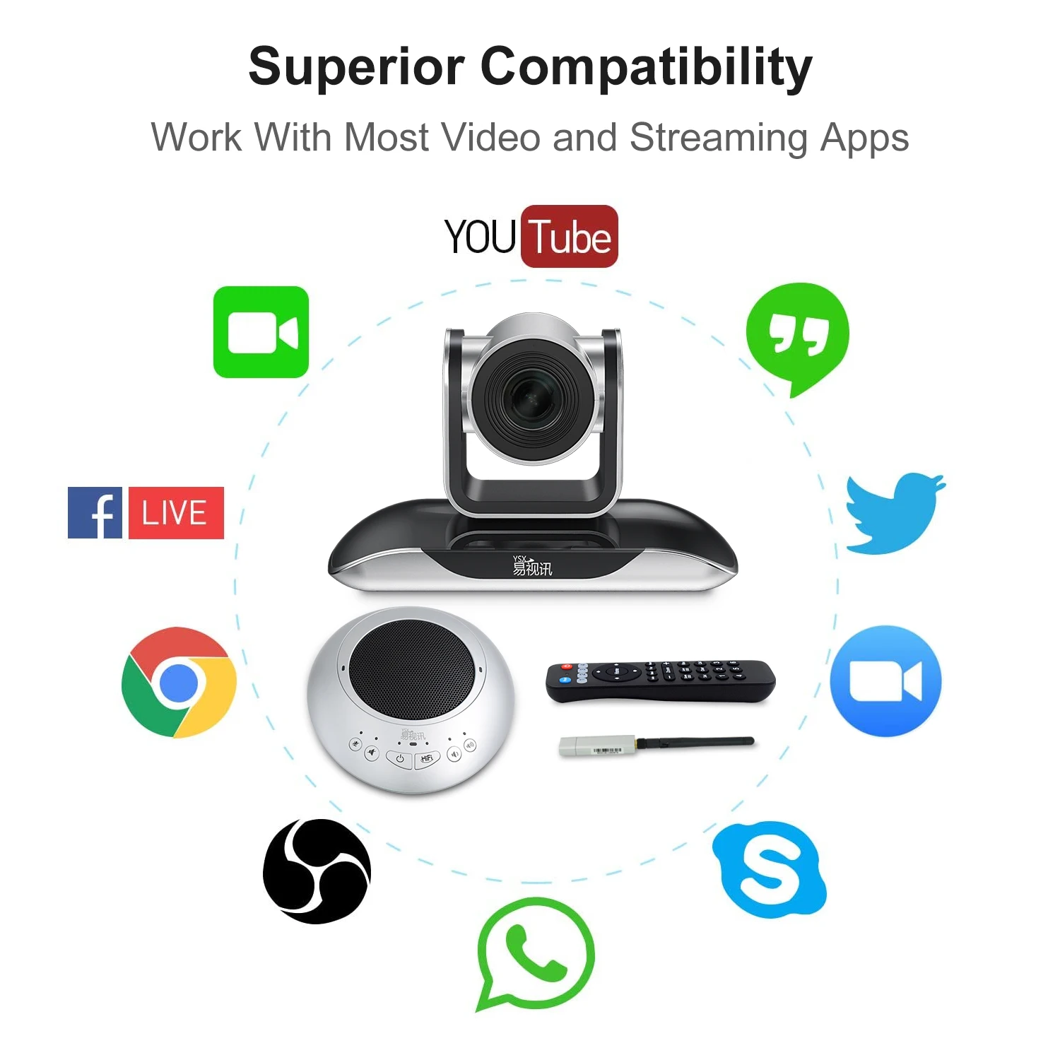 YSX-EC27 Conference Room Equipment Large Conferencing Set Level 10 Meeting PTZ Camera for Telemedicine Video Conference System